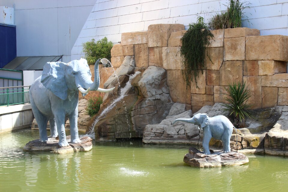 Statues elephants basin