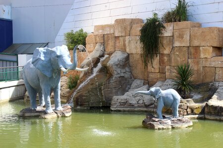 Statues elephants basin