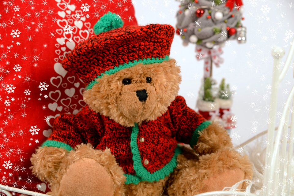 Cuddly the mascot sitting