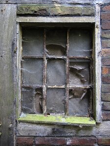 Old glass wooden windows photo