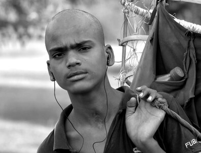 Papadum seller young man photo