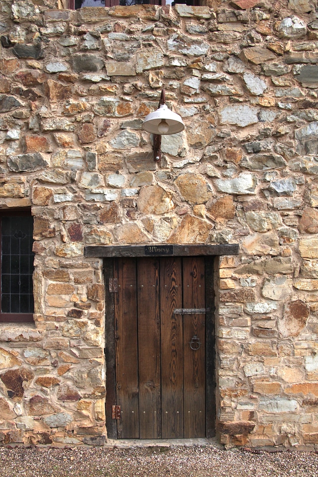 Doorway wooden stone photo