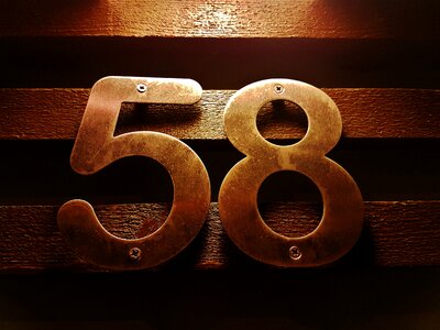 Numerical brown numbers photo