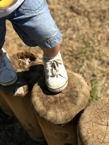 Playing playground brown shoes photo