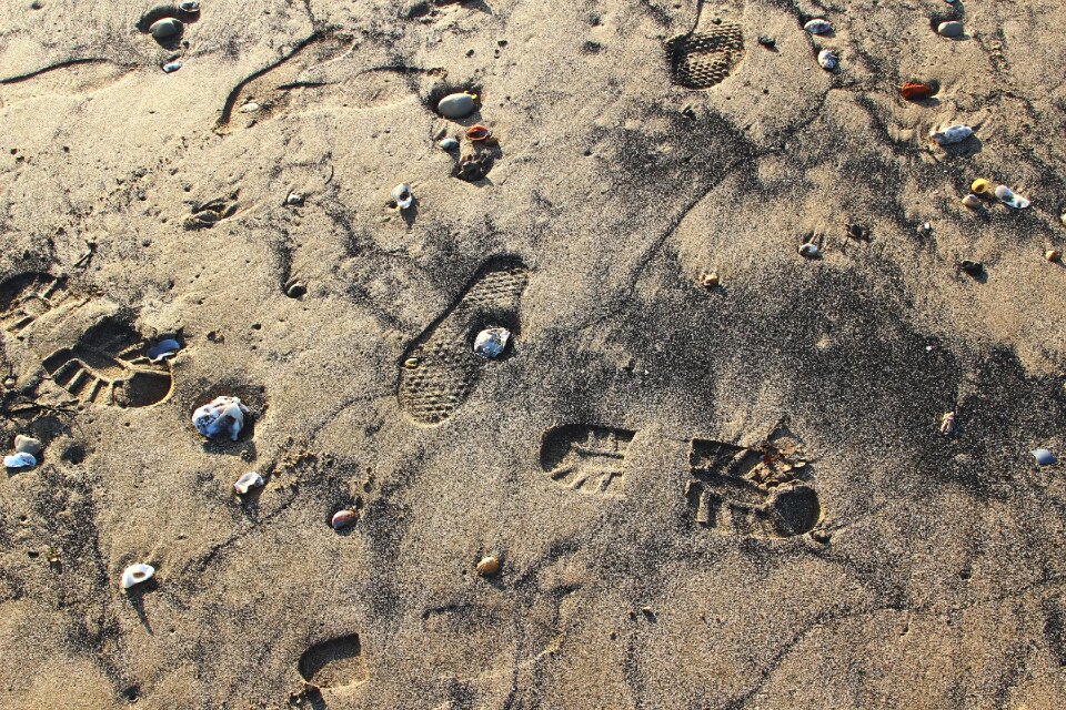 Sandy beach rock the waterfront