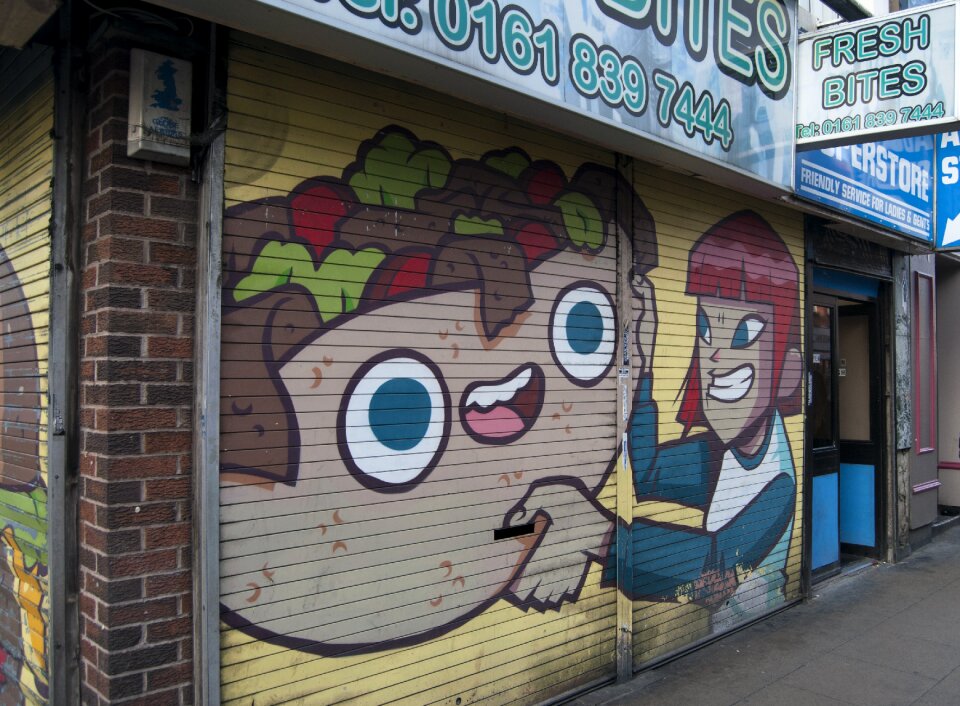 Graffiti artist temporary installation spray art