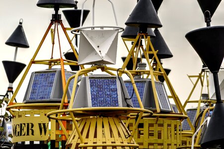 Setting of buoys black cones cardinale setting of buoys photo