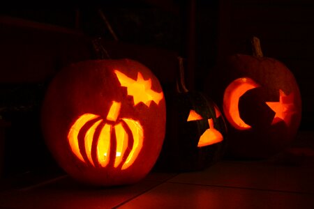 Ornament lanterns pumpkin with candle
