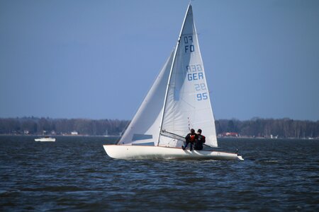 Lake water sailing boat