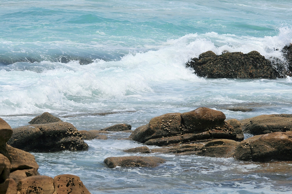 Waves white foam