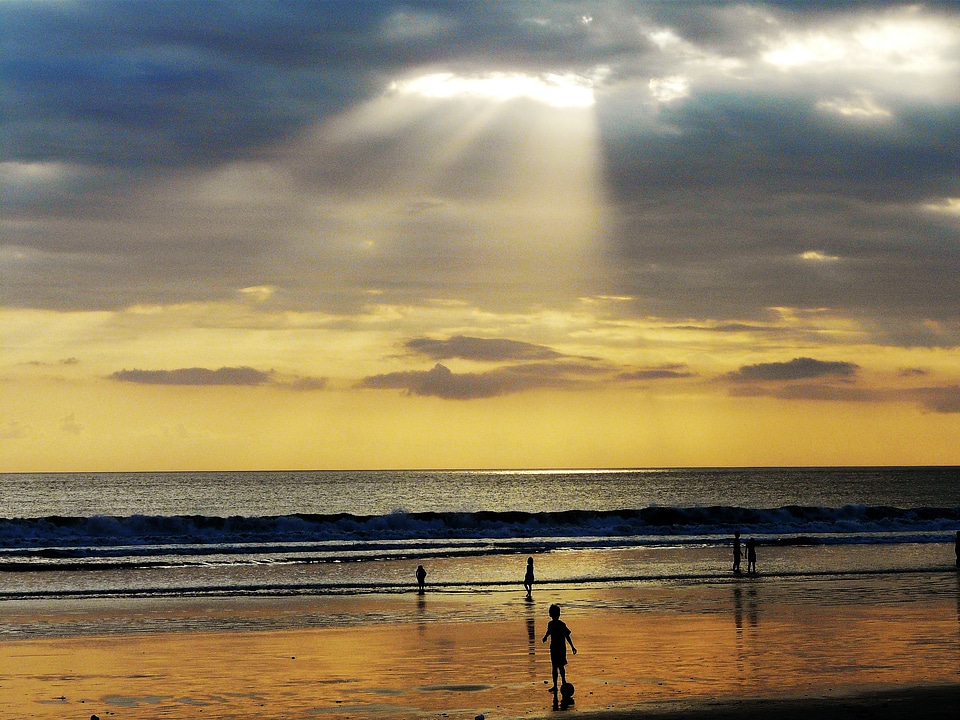 Colorful sunset bali indonesia