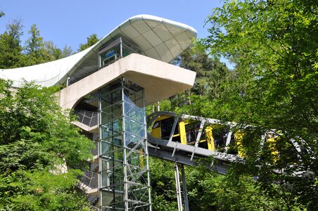 Alpine zoo funicular railway cable car