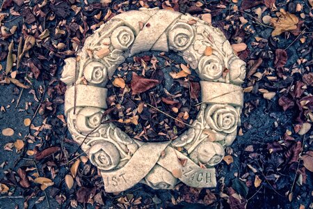 Stone decoration stone wreath photo