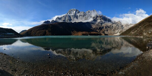 Nepal lake mountain photo
