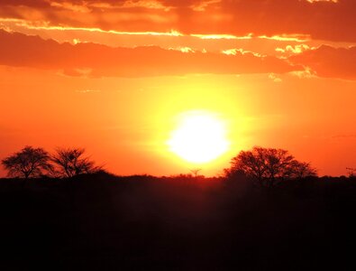 Sunset namibia kalahari desert