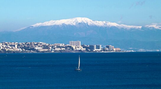 Boat snowy spain photo