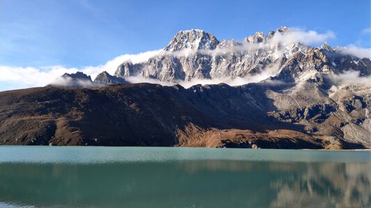 Mountain lake nepal photo