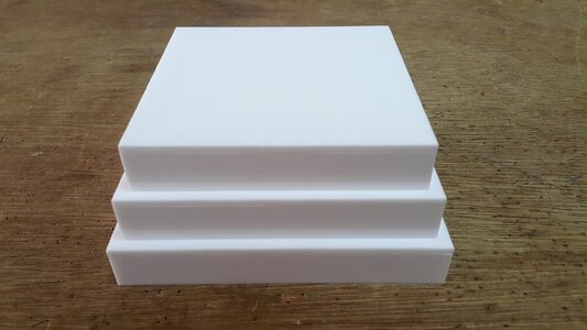 Acrylic white stepped