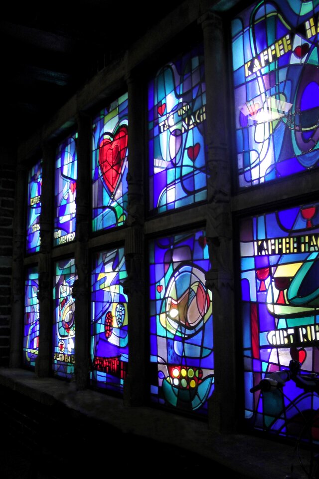 Glass window colorful stained glass