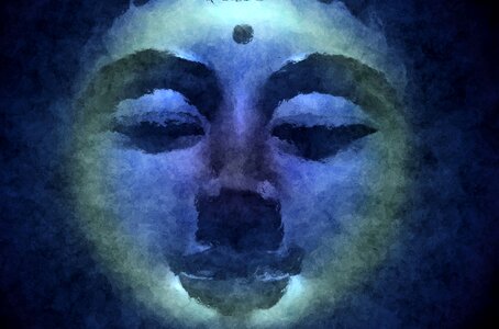 Calm background blue buddha photo