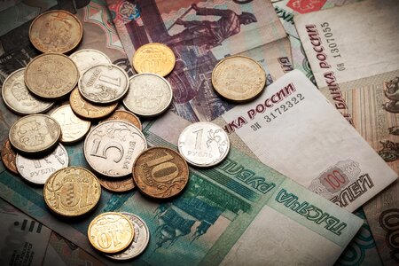 Coins ruble russia