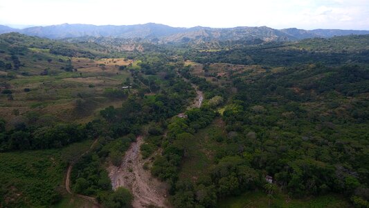 Aerial view drone ravine