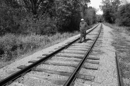 Tracks lonely person photo