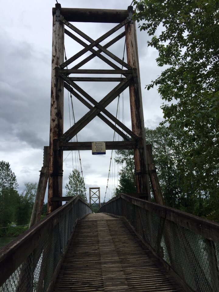 Wooden bridge outdoor park
