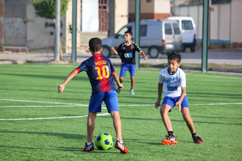 Child soccer ball photo