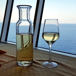 White wine sea still life