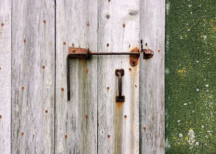 Weathered old gray door