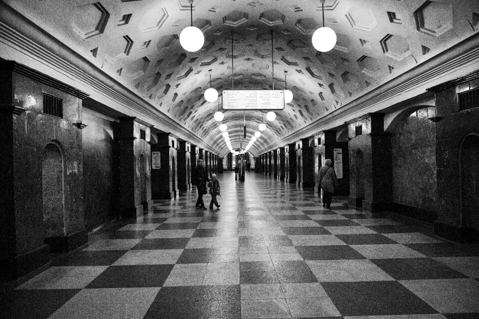 Subway black and white bw