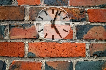 Clock on wall time hour