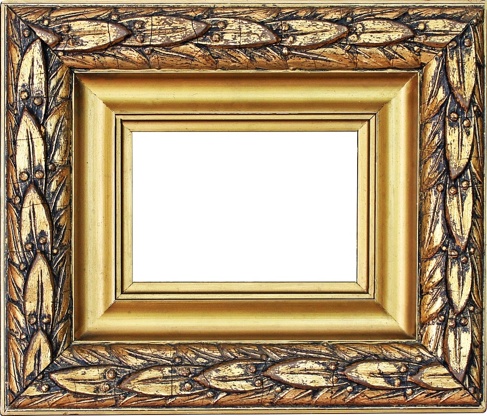 Antique old wooden frame