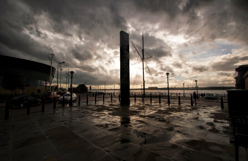 Port in the evening dim