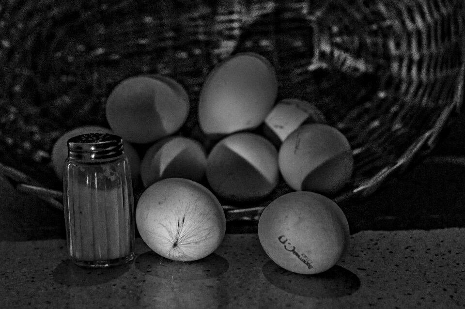 Eggs corzine salt still life