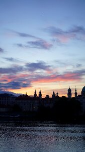 Prague sunset silhouette