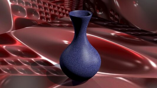 Vase 3d burgundy background