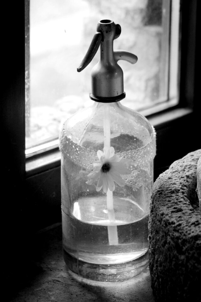 Old glass vintage village