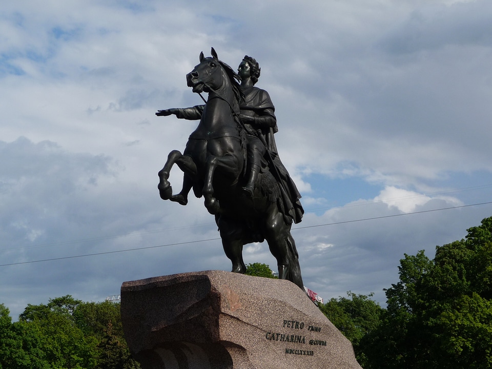 Famous petersburg statue