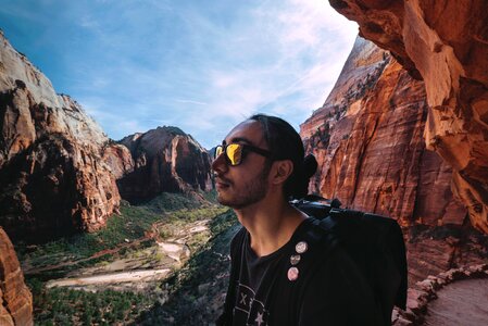 Sunglasses canyon outdoors photo