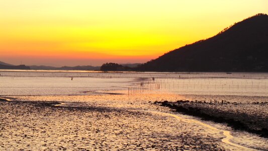 Suncheon bay sunset tidal