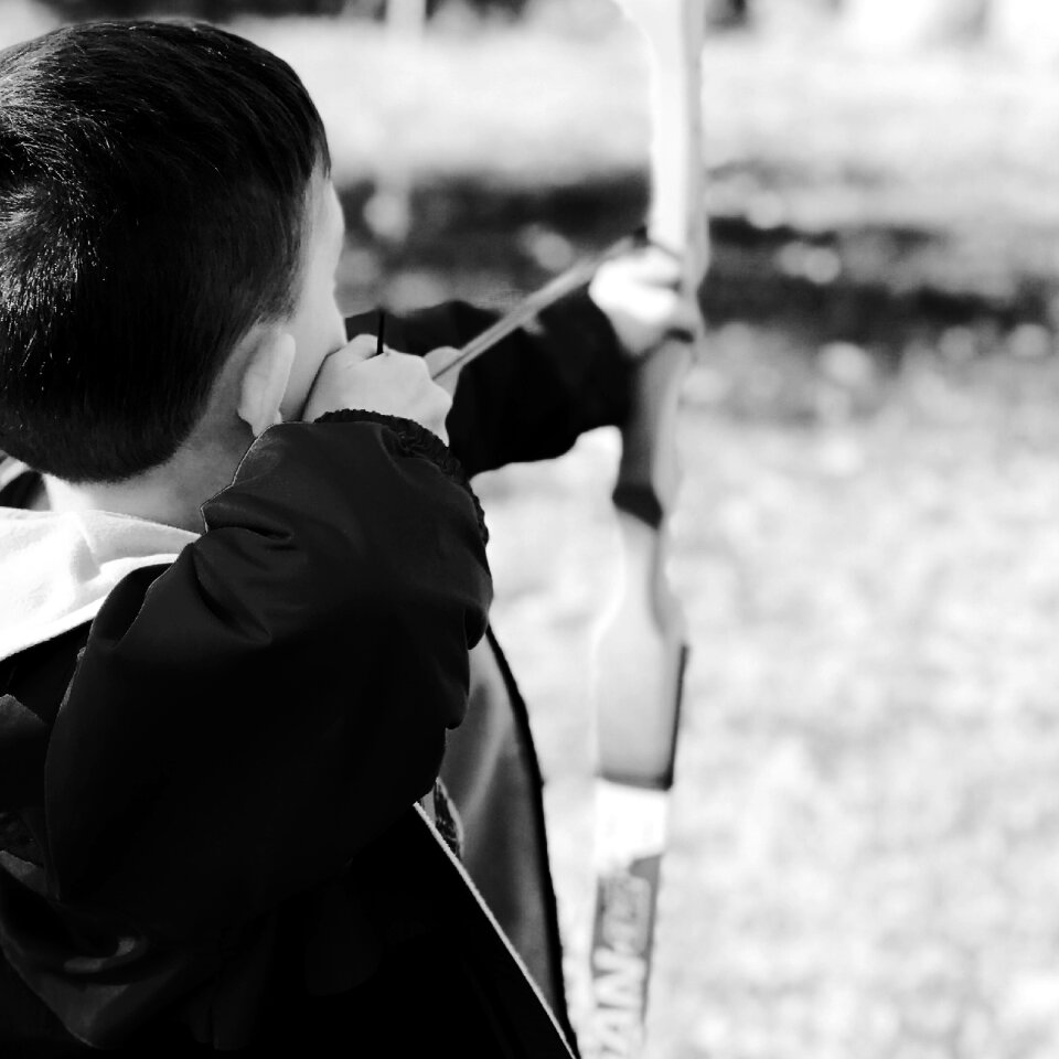 Target shooting boy