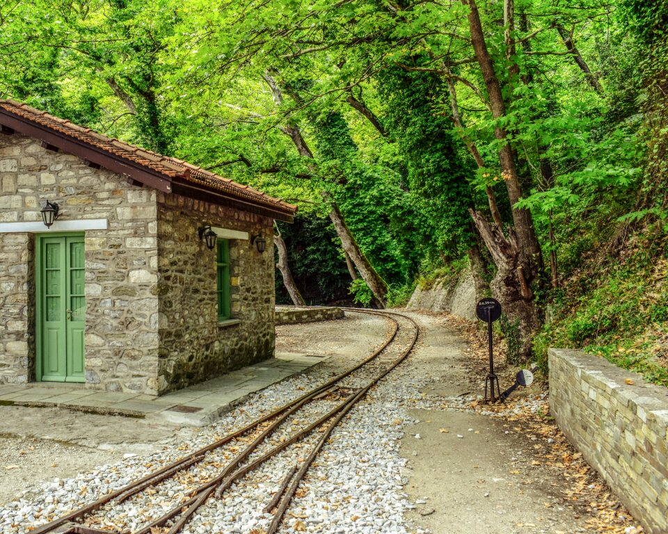 Railway station rails vintage