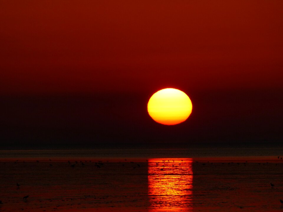 Norden-norddeich dike sun
