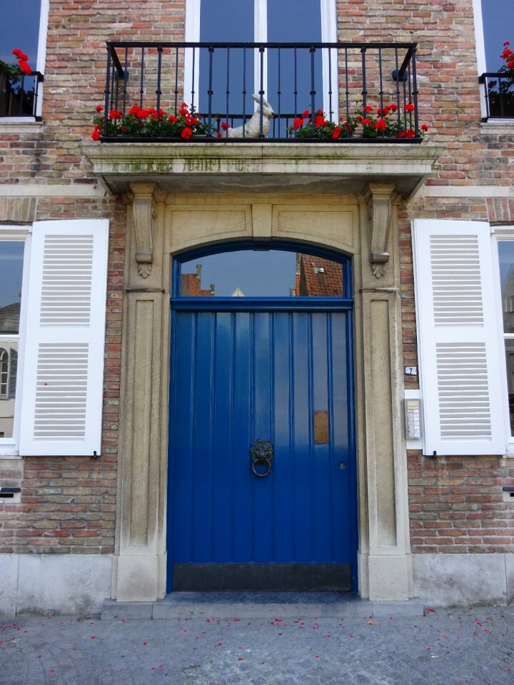Blue house house entrance