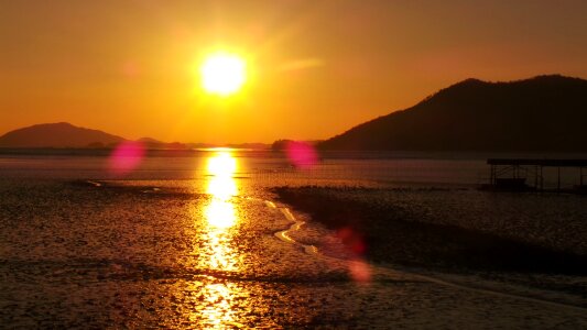 Sunset suncheon bay tidal photo