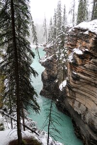 Snow landscape gorge canada