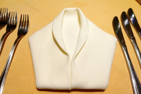 Napkin folding forks knife photo