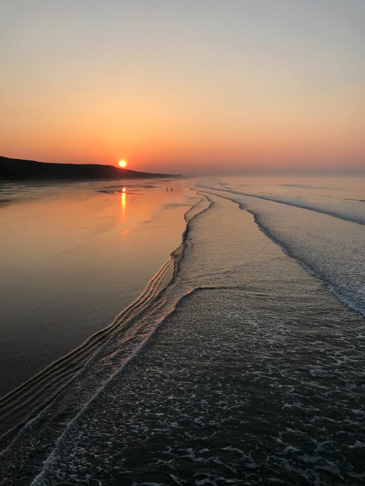 Ocean sunset beach sea photo